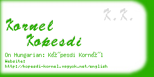 kornel kopesdi business card